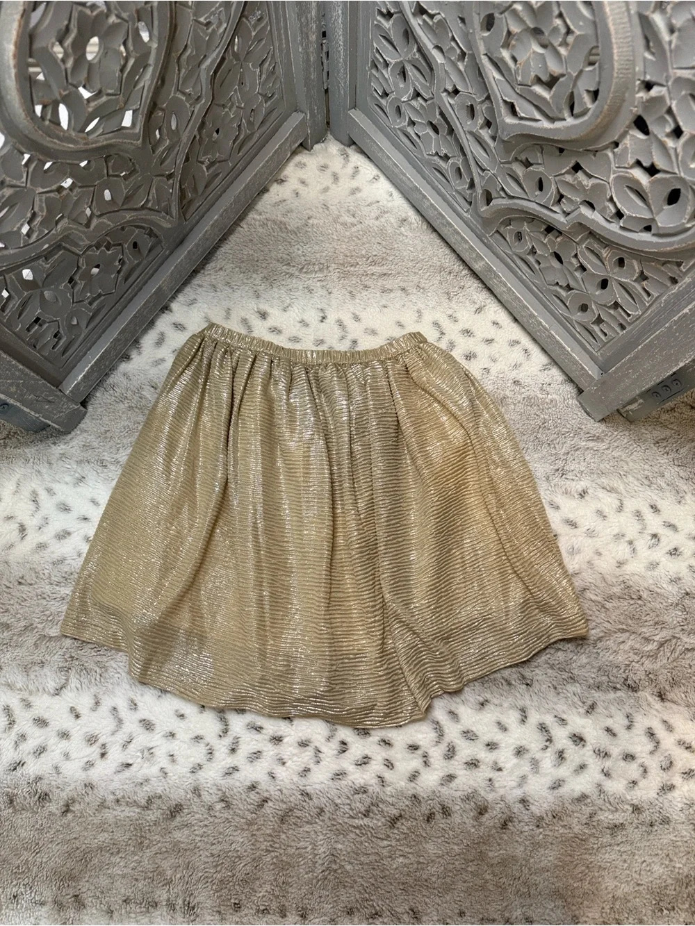 Gymboree metallic gold skirt girls small formal event holiday party Girlhoodcore